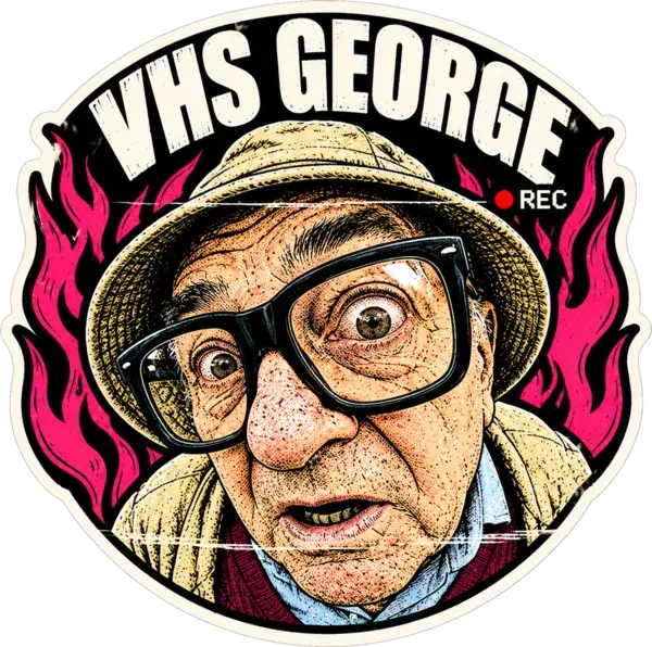 VHS George sticker design