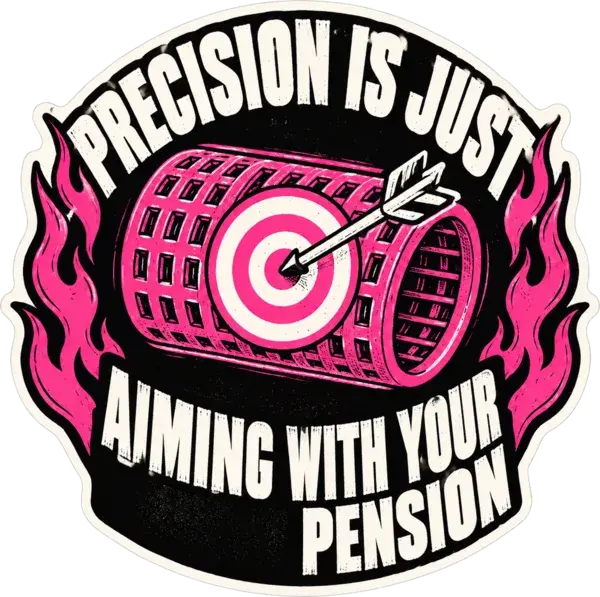 Precision is just aiming with your pension sticker design